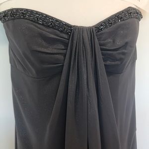 David’s bridal gray floor length dress